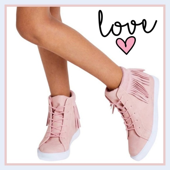 Fab Kids Other - New! Fabkids Girls Fringe High Top Sneakers Sz 5